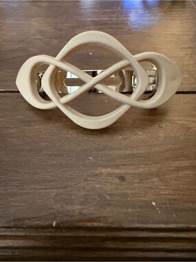 Neutral Tan Beige Infinity Decorative Clip - Hair Accessory Barrette